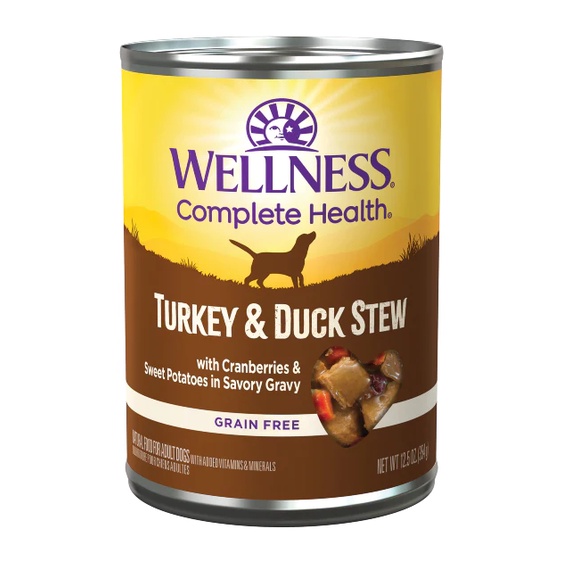Wellness CH Stew Dog Turkey & Duck Stew with Sweet Potatoes & Cranberries Canned Food (354g/ 12.5oz x 12 cans)