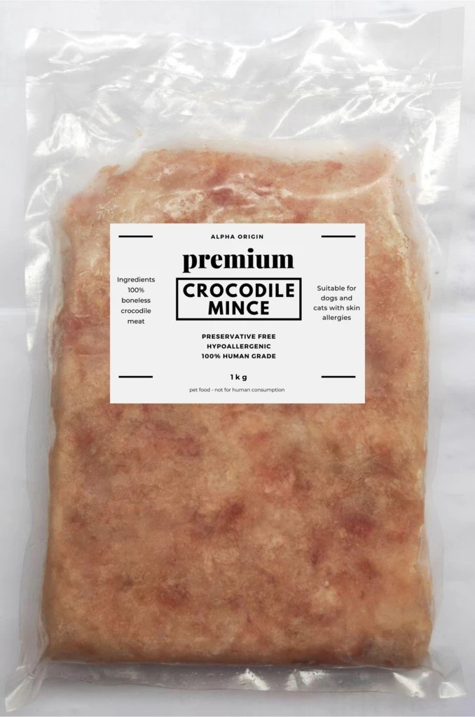 Alpha Origin Premium Crocodile Minced Meat Frozen Dog & Cat Food (1kg)