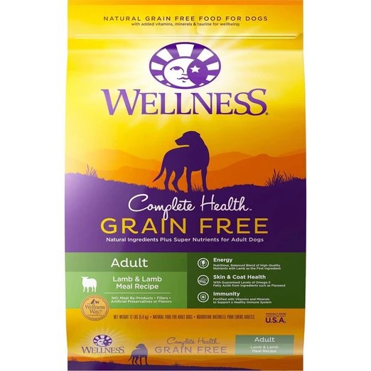 WELLNESS Dog Complete Health Grain Free Adult  (Lamb & Lamb Meal) 24lb/10.89kg