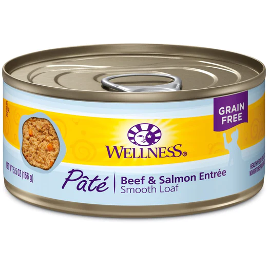 Wellness Complete Health Cat Beef & Salmon Pate Grain-Free Canned Food (5.5oz x 24 cans)