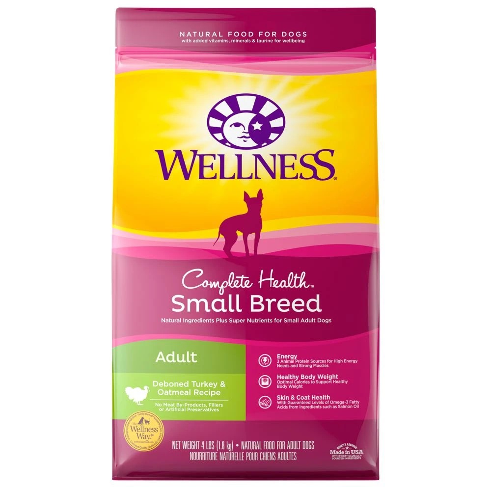 Wellness Dog  Complete Health Small Breed Adult Turkey & Oatmeal Dry Food (4lb, 12lb)
