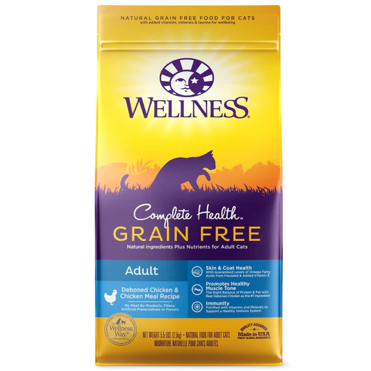 Wellness Complete Health Grain Free Cat Adult Deboned Chicken & Chicken Meal Dry Food (5.5lb, 11.5lb)