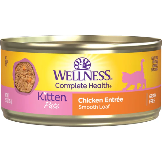 Wellness Complete Health Kitten Chicken Pate Grain-Free Canned Food (5.5oz x 24 cans)