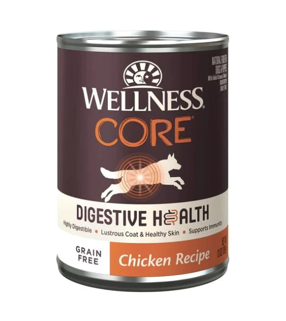 Wellness Core Grain Free Digestive Health Chicken Canned Dog Food (13oz x 12 cans)