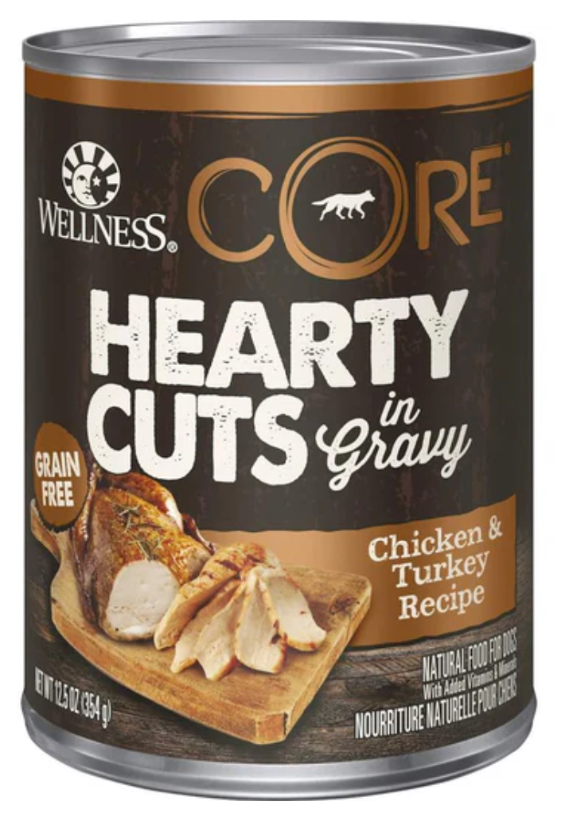 Wellness CORE Grain-Free Hearty Cuts In Gravy Chicken & Turkey Canned Dog Food (12.5oz)