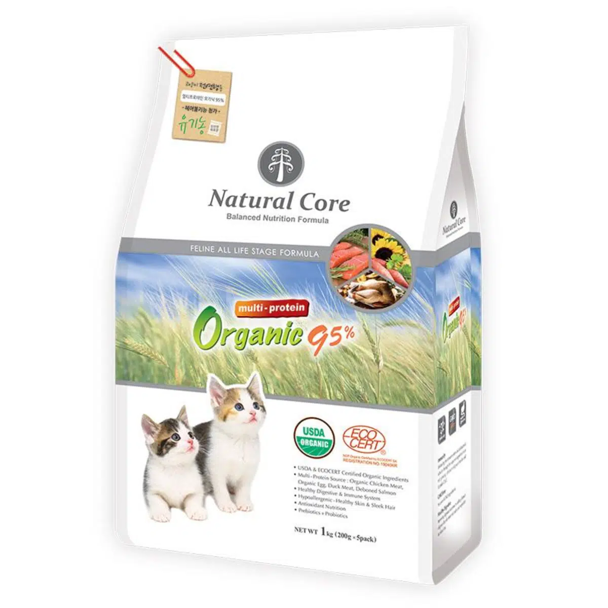 Natural Core Organic 95% Multi-Protein Cat Dry Food (1kg)