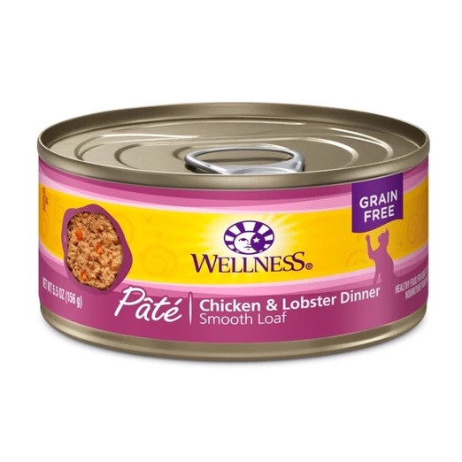 Wellness Complete Health Cat Grain Free Pate Chicken & Lobster Canned (5.5oz/24 cans)