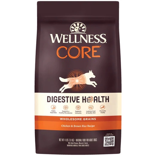 Wellness CORE Digestive Health Dog Chicken & Brown Rice Adult Dry Food (4lb, 24lb)