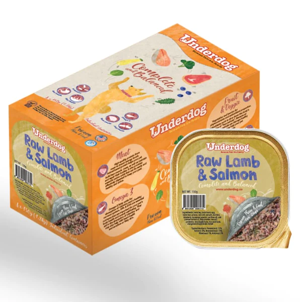 Underdog Raw Lamb & Salmon Complete & Balanced Frozen Dog Food (1.2kg, 3kg)