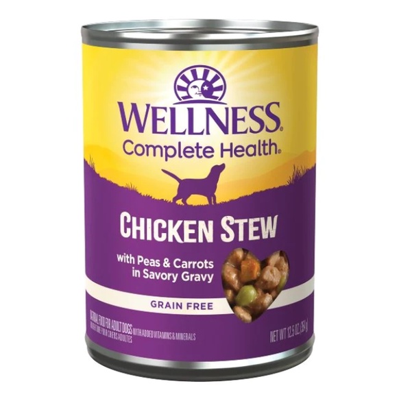 Wellness Complete Health Stew Dog GF Chicken Stew With Peas & Carrots Canned Food (354g/12.5oz x 12 cans)