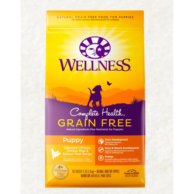 WELLNESS  Puppy Complete Health Grain Free (Deboned Chicken, Chicken Meal & Salmon Meal) 4lb, 12lb, 24lb