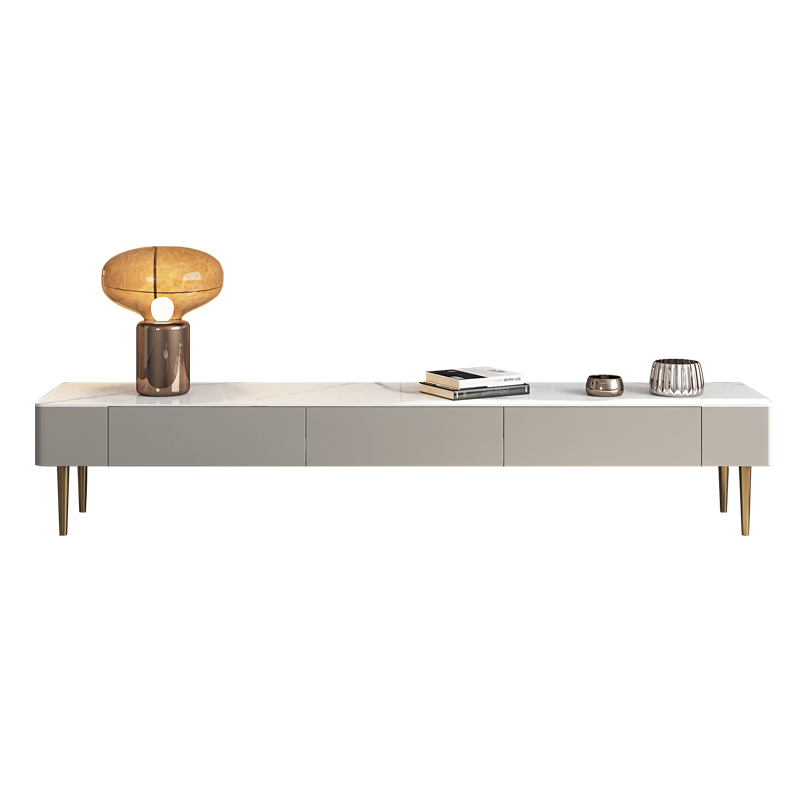 Light Luxury Snow White Sintered Stone TV Cabinet ITVC-020