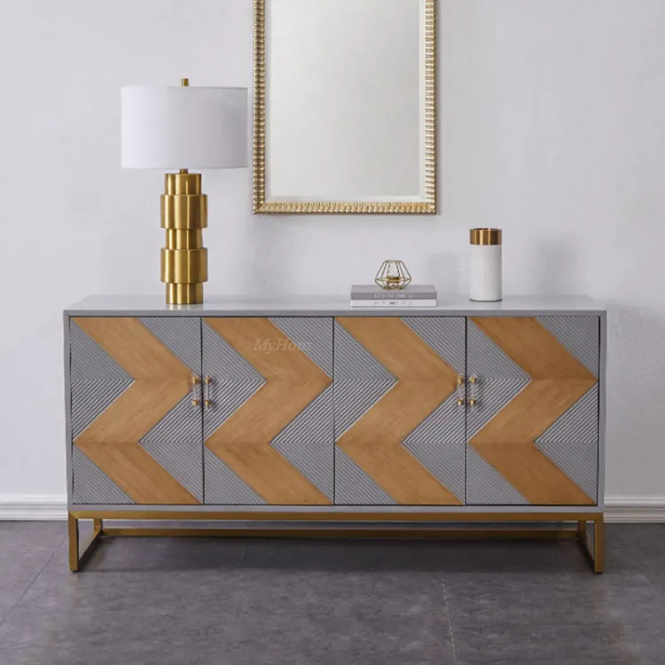 Light Luxury Minimalist Ash Veneer Entrance Cabinet MLEC-187