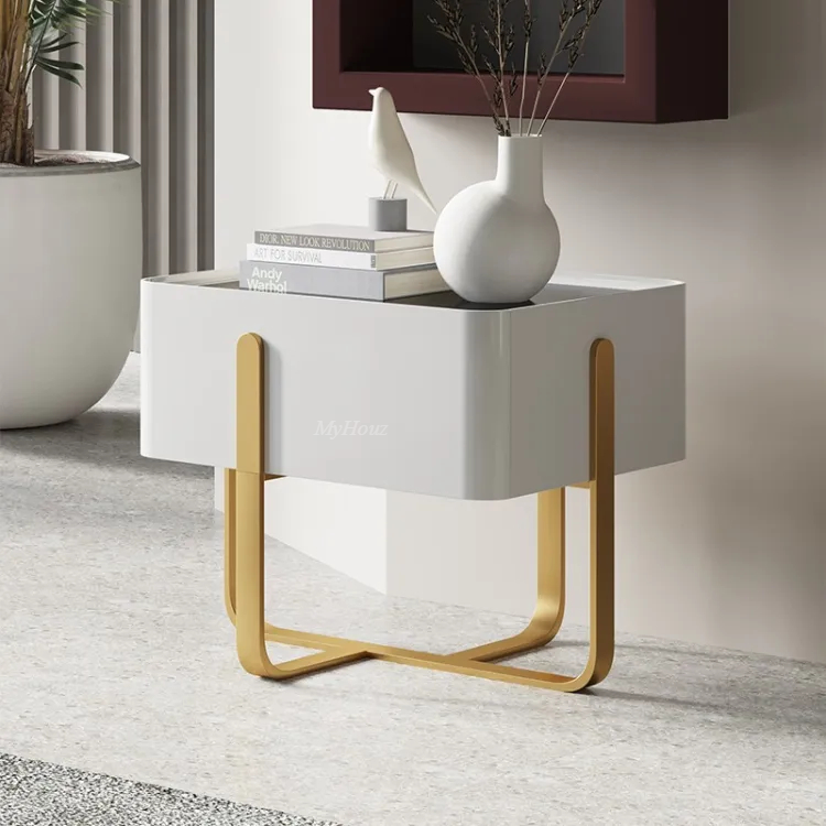 Unique White Simple Bedside Table MLBT-036