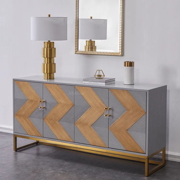 Light Luxury Minimalist Ash Veneer Entrance Cabinet MLEC-187