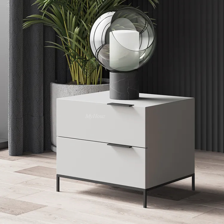 Minimalist White Bedside Table MLBT-053