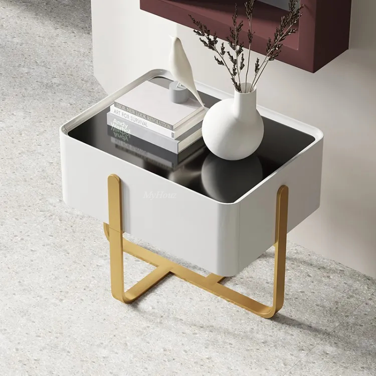 Unique White Simple Bedside Table MLBT-036