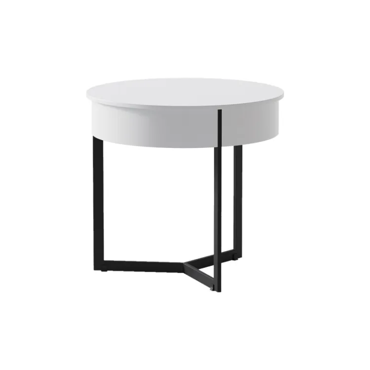 Modern Minimalist White Bedside Table MLBT-029