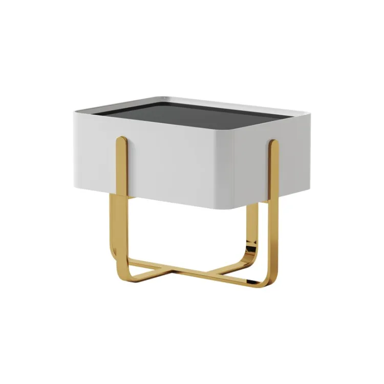 Unique White Simple Bedside Table MLBT-036