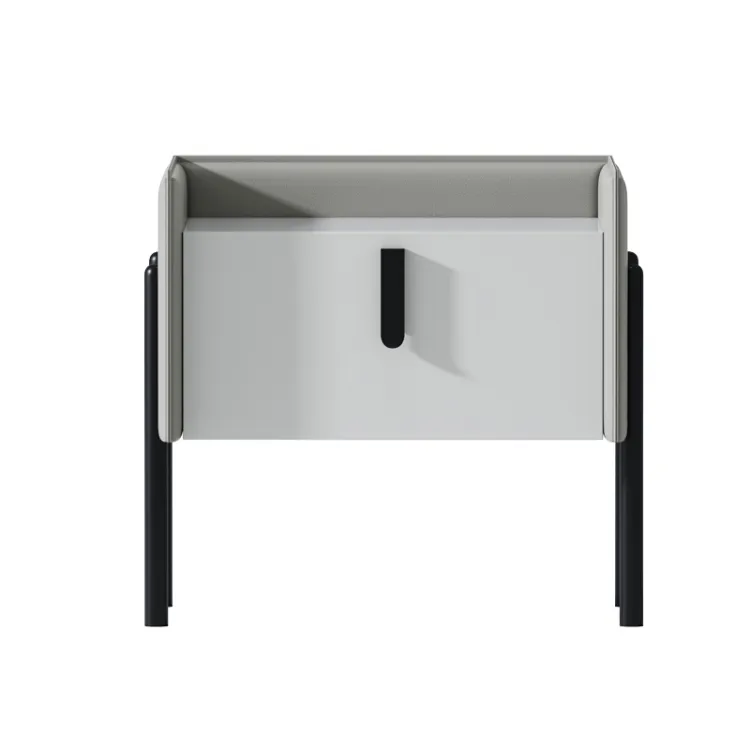 Light Luxury Minimalist Leather  Bed MLB-C087 Bedside Table MBT-GN040