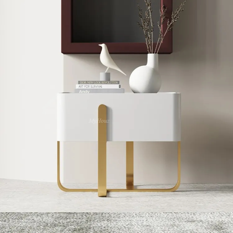 Unique White Simple Bedside Table MLBT-036