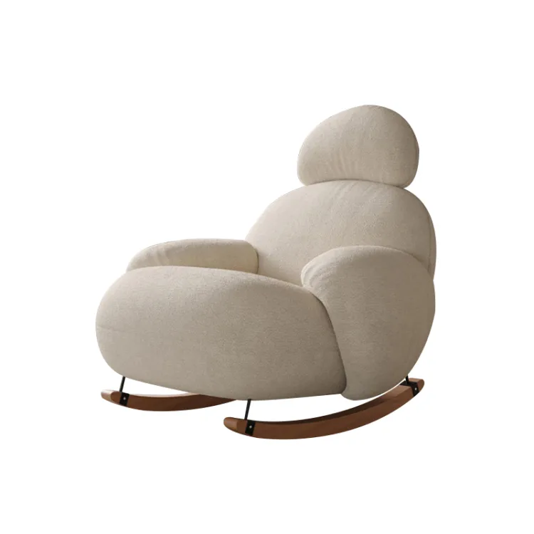 Light Luxury Minimalist White Fabric Leisure Chair MFLC-441