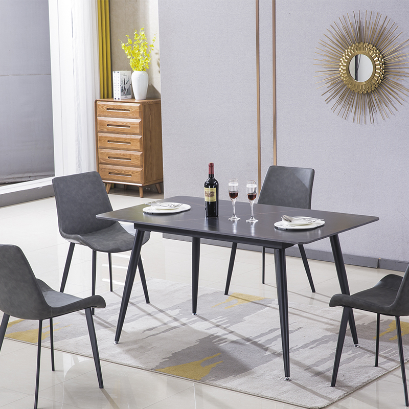 Minimalist Sintered Stone Dining Table ISDT-881 & Dining Chair IMDC-05