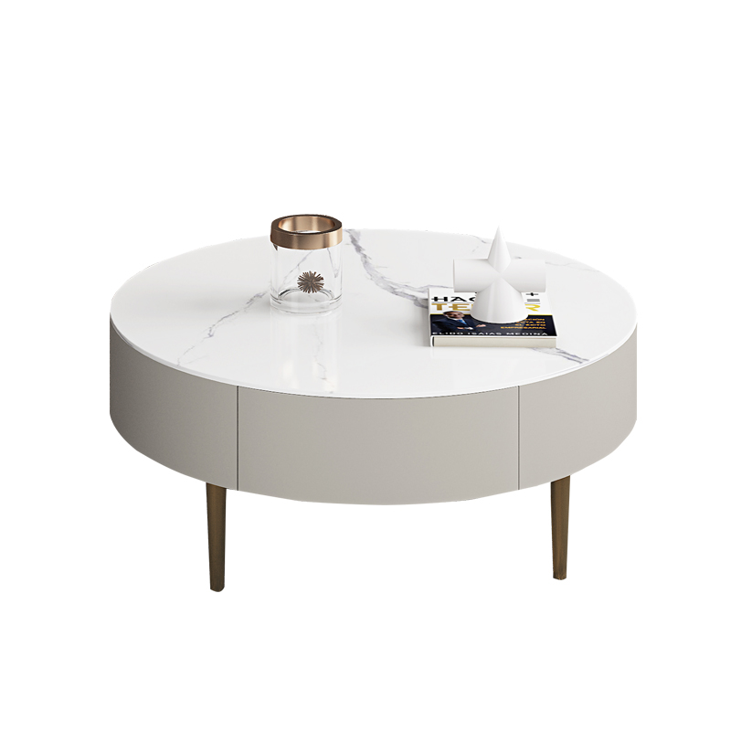 Light Luxury Snow White Sintered Stone Tea Table ITT-020