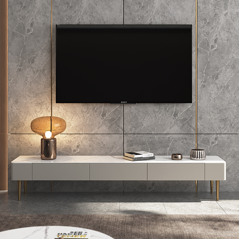 Light Luxury Snow White Sintered Stone Tea Table ITT-020