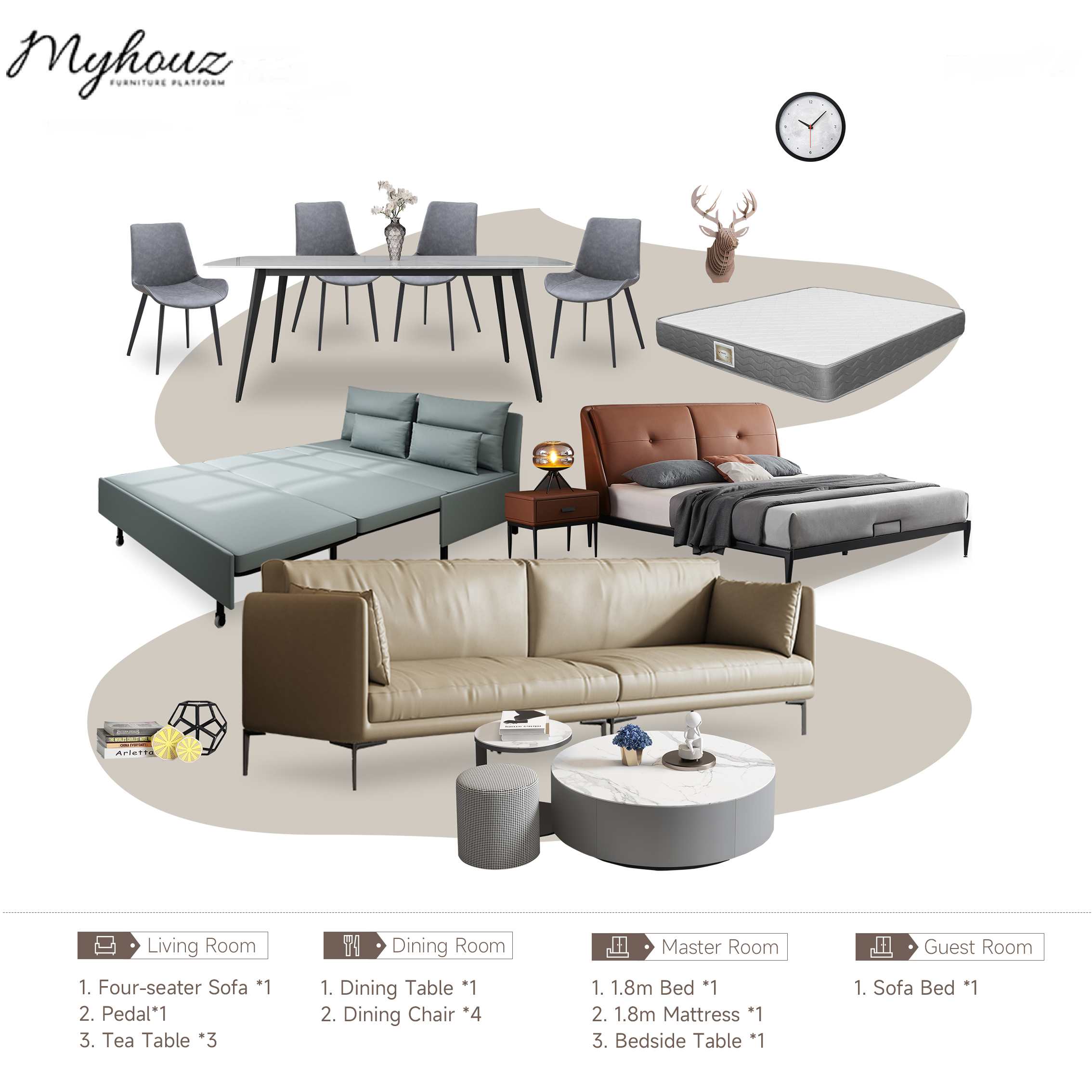 Industrial Style Apartment Furniture Set