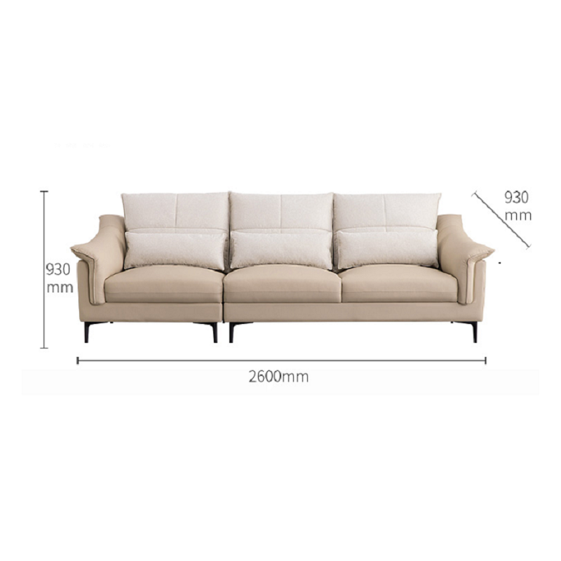 Modern Leather and Faric Sofa