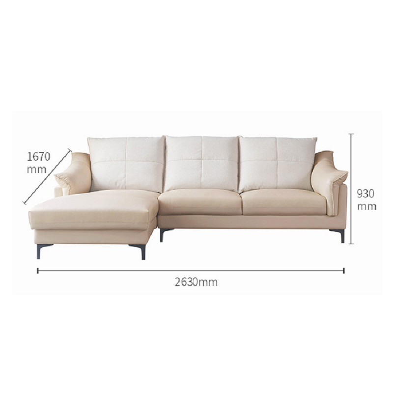 Modern Leather and Faric Sofa