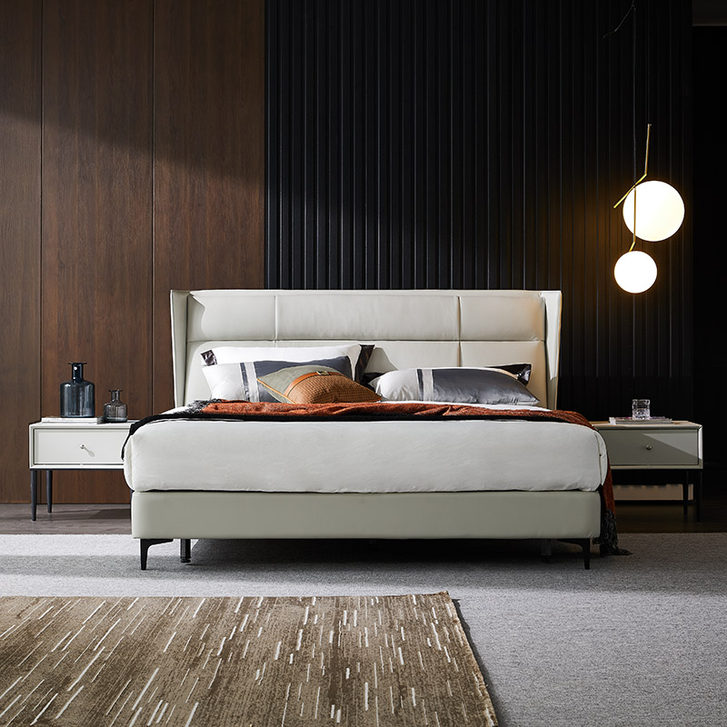 Italian Minimalism Style Leather Soft Bed YXRCP0005