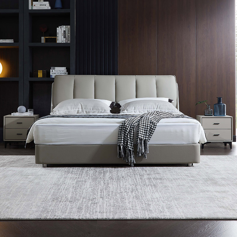 Modern Simple Style Leather Soft Bed