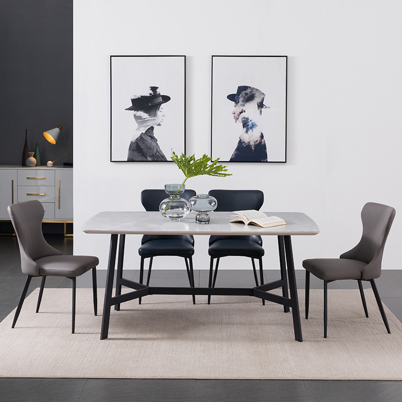 Modern Armored Glass Dining Table and Chair