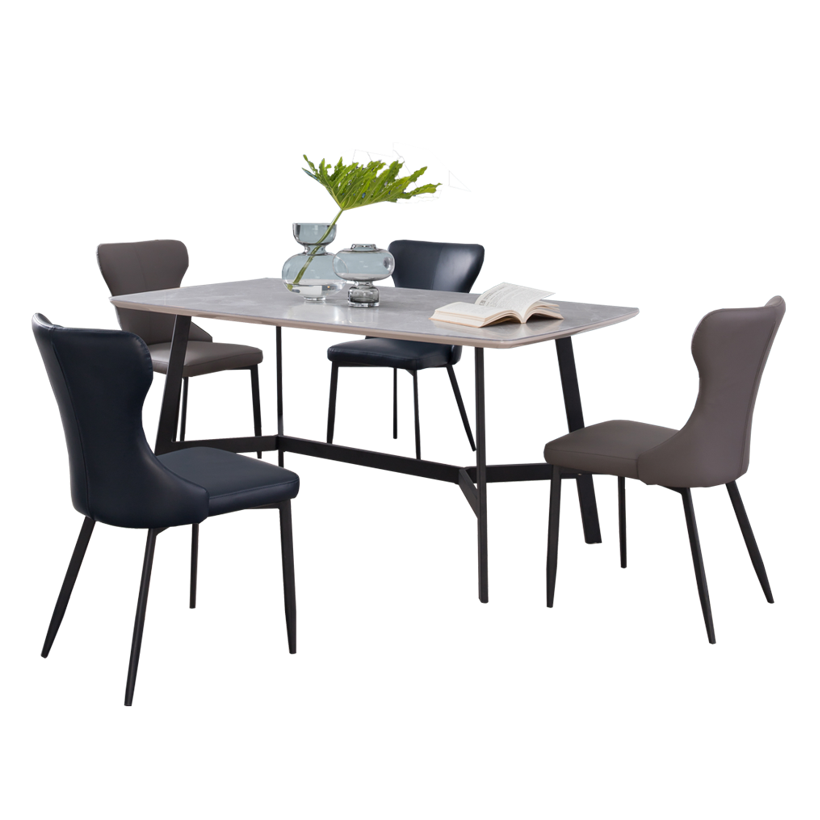 Modern Armored Glass Dining Table and Chair
