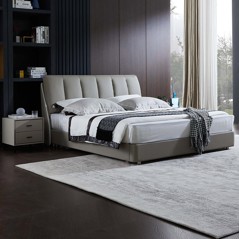 Modern Simple Style Leather Soft Bed