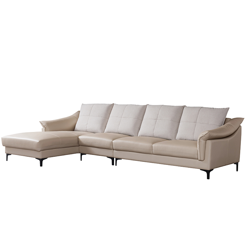 Modern Leather and Faric Sofa