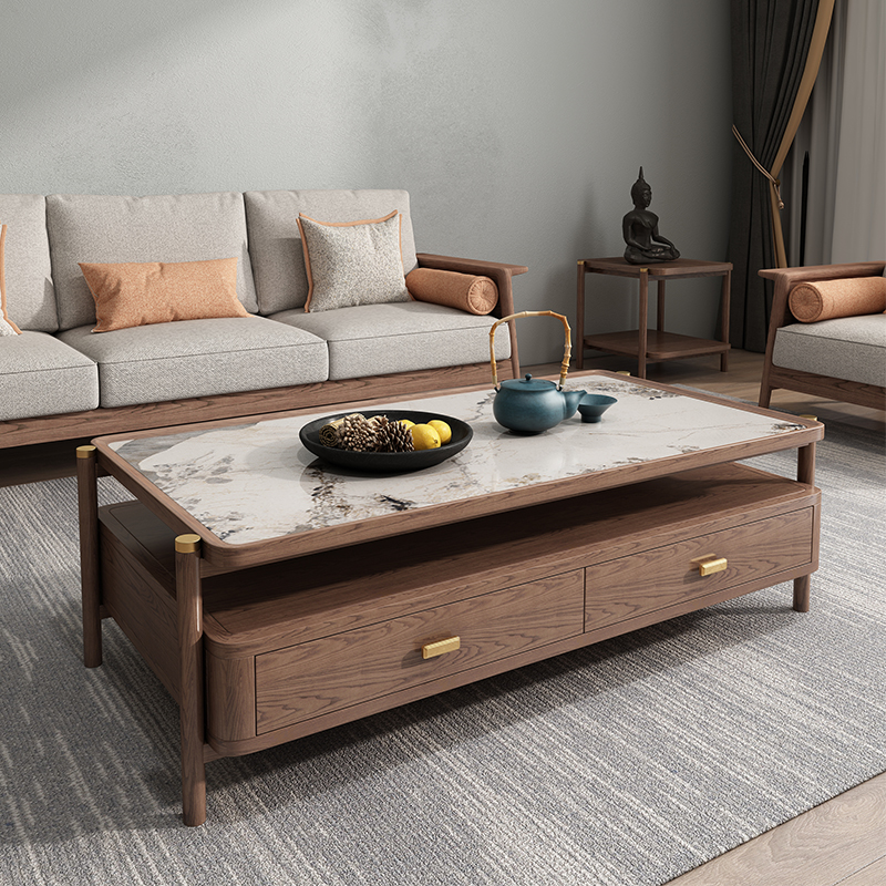 New Chinese Style Solid Wood Slate Tea Table ZACJB-011/TV Cabinet