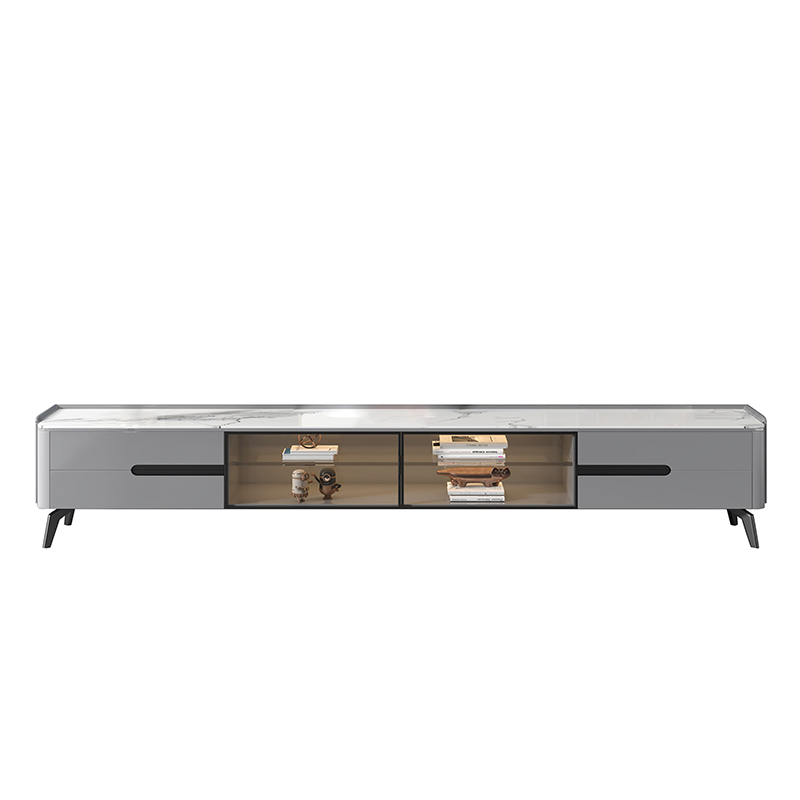 Light Luxury Sintered Stone Tea Table and TV Cabinet