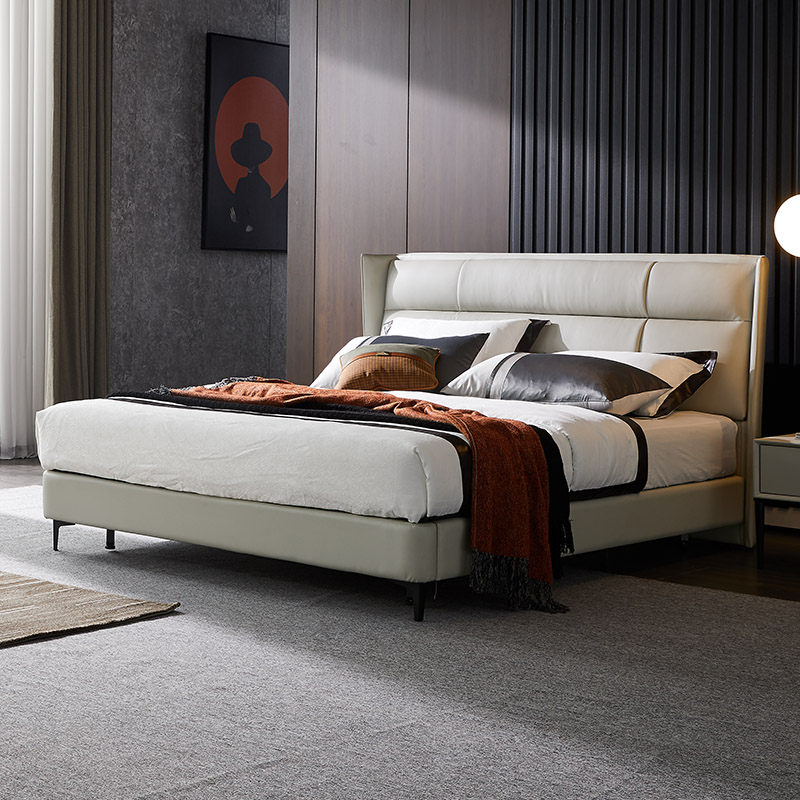 Italian Minimalism Style Leather Soft Bed YXRCP0005