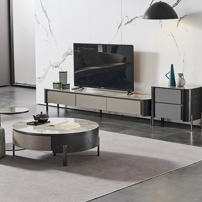 Italian Minimalism Style Sintered Stone TV Cabinet and Chest