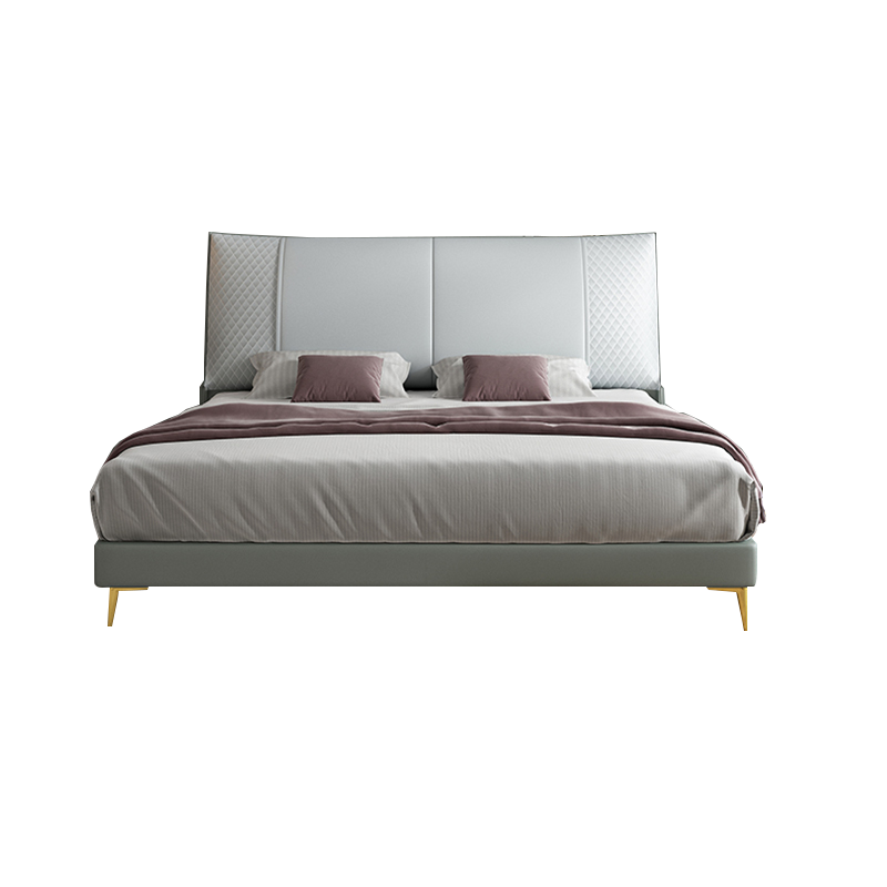 Light Luxury Style Bed and Bedside Table