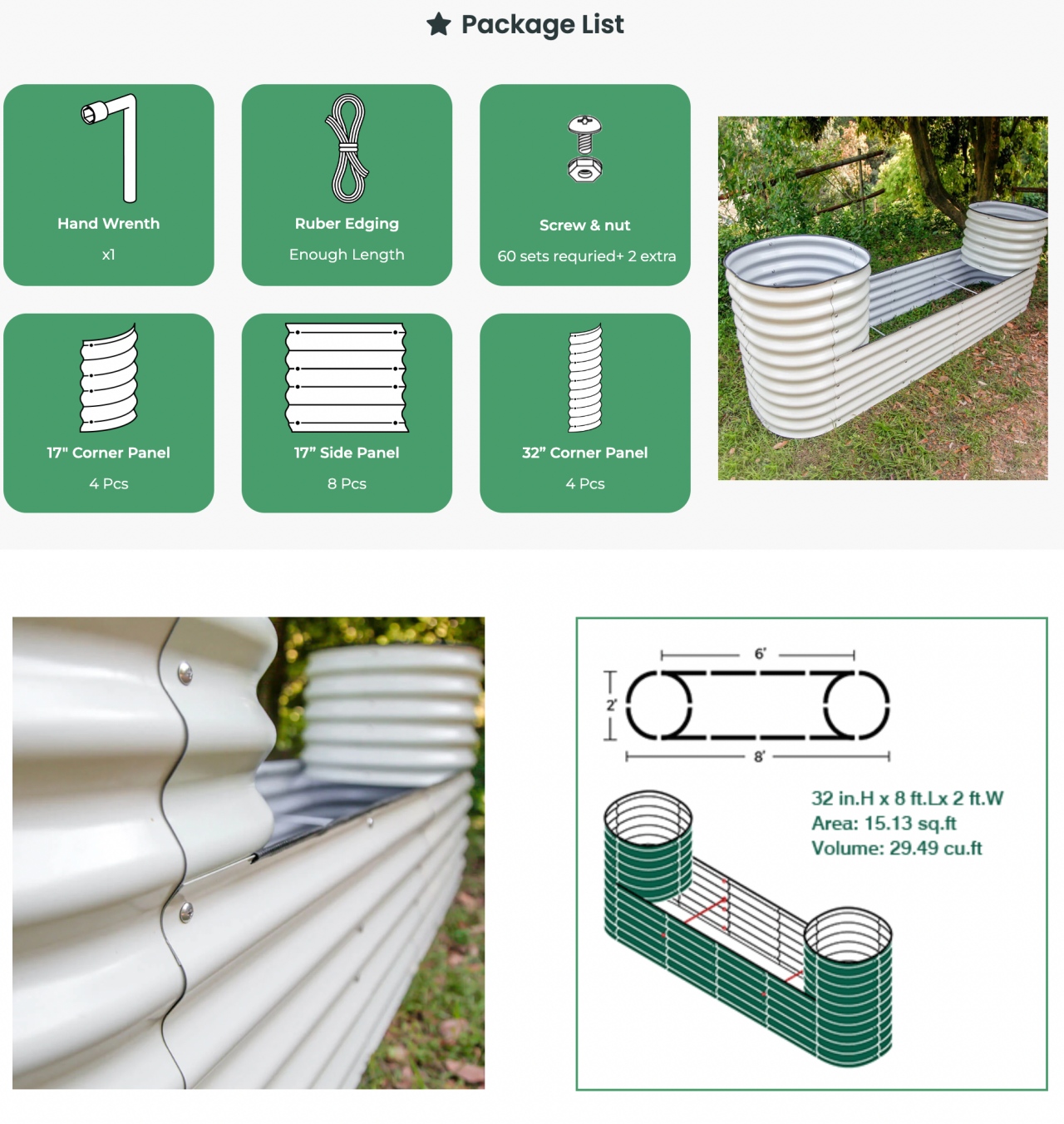 32" Tall Fortress Castle raised garden bed