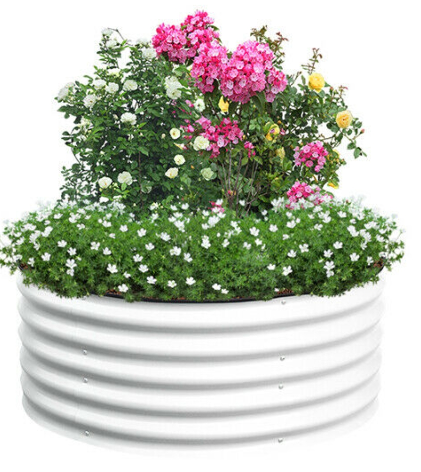 17'' Tall 42'' Round Modular AlumnZinc Mag VEGRU Raised Garden Beds