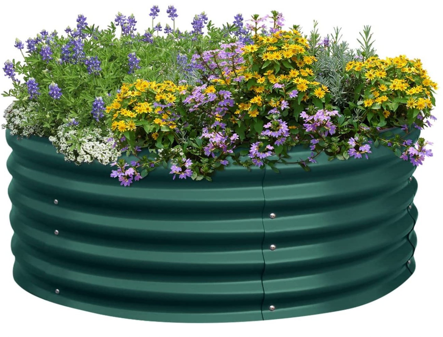 17'' Tall 42'' Round Modular AlumnZinc Mag VEGRU Raised Garden Beds