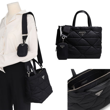 PRADA ショルダーバッグ・ポシェット 関税負担なし☆PRADA プラダ パデッドナイロン トートバッグ