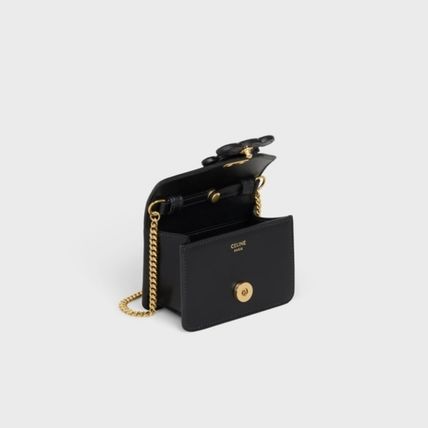 CELINE ショルダーバッグ・ポシェット CELINE★CARD HOLDER WITH CUIR CHAIN(4)