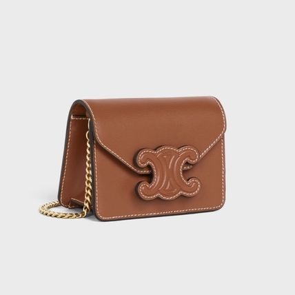 CELINE ショルダーバッグ・ポシェット CELINE★CARD HOLDER WITH CUIR CHAIN(13)