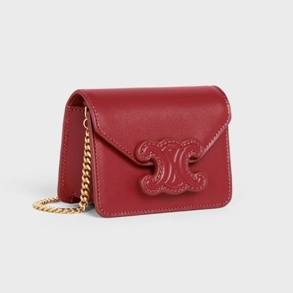 CELINE ショルダーバッグ・ポシェット CELINE★CARD HOLDER WITH CUIR CHAIN(7)